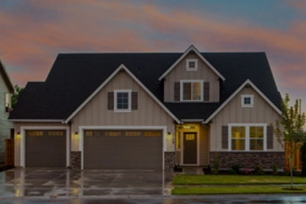 front of a single-family house