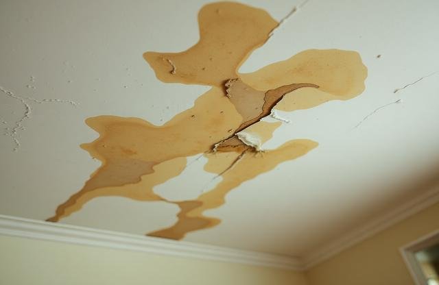Water damage on ceiling